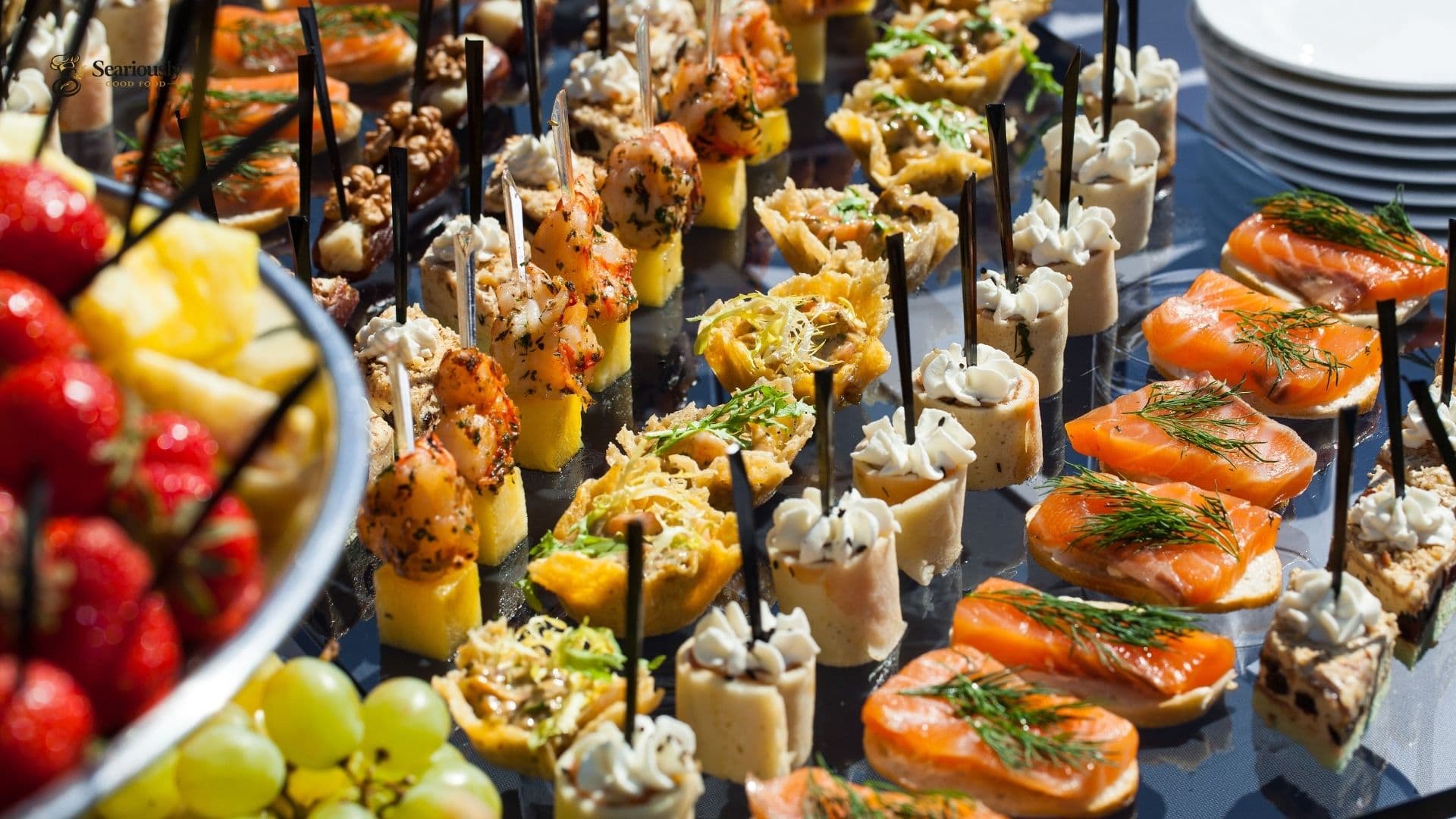 Gourmet canapes display